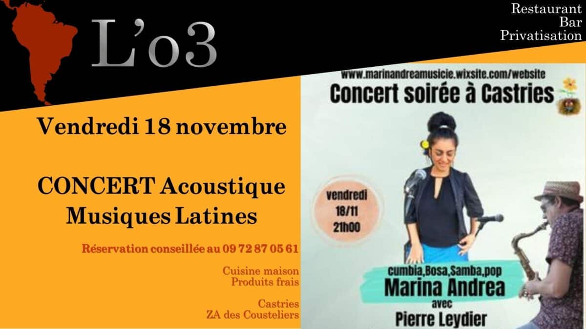 Concert acoustique Marina Andrea – vendredi 18 novembre !