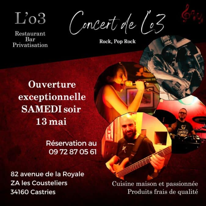 Concert DE et A L’o3 ! – Samedi 13 mai