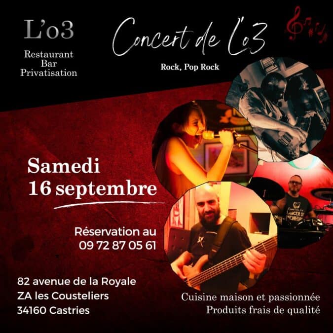 Concert de L’o3 – Samedi 16 septembre