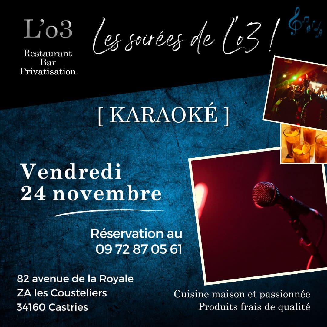 Karaoké de L’o3 – Vendredi 24 novembre !