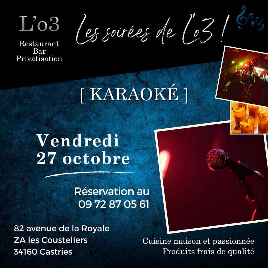 Karaoké de L’o3 – vendredi 27 octobre !
